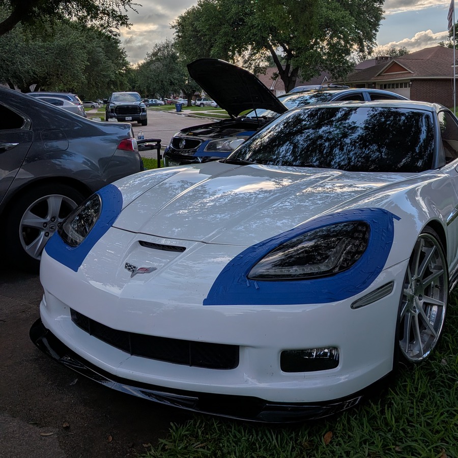 Completed Corvette headlight restoration
