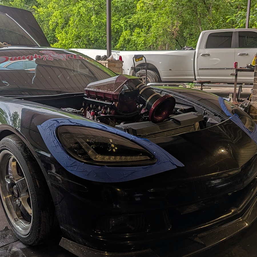 Completed Corvette headlight restoration